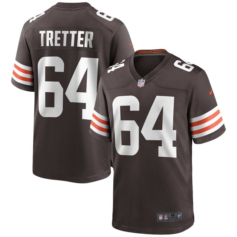 Men Cleveland Browns #64 J.C. Tretter Nike Brown Game NFL Jersey->->NFL Jersey